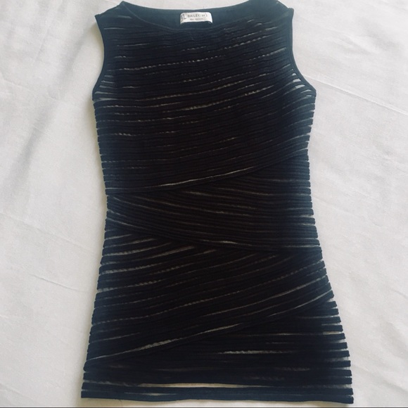 Bailey 44 Tops - Bailey 44 Black Nude Mesh Fitted Top
